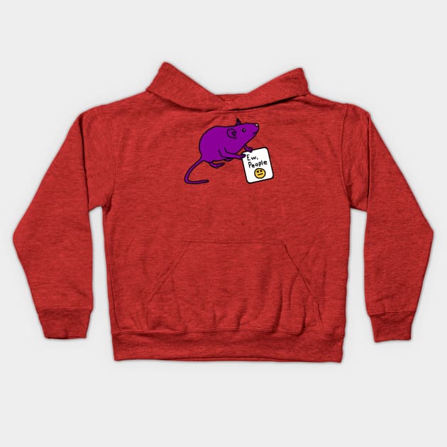 Rat Says Ew People Kids Hoodie by ellenhenryart